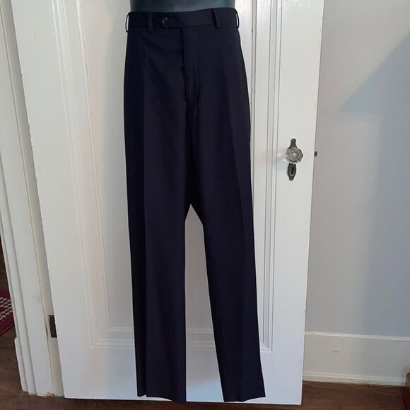 Tallia black polyester/rayon flat front dress pants - Picture 1 of 6